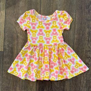 NWT Dot Dot Smile Cap Sleeve Dress, Pink & Yellow Print, SIZE 6-12 Months
